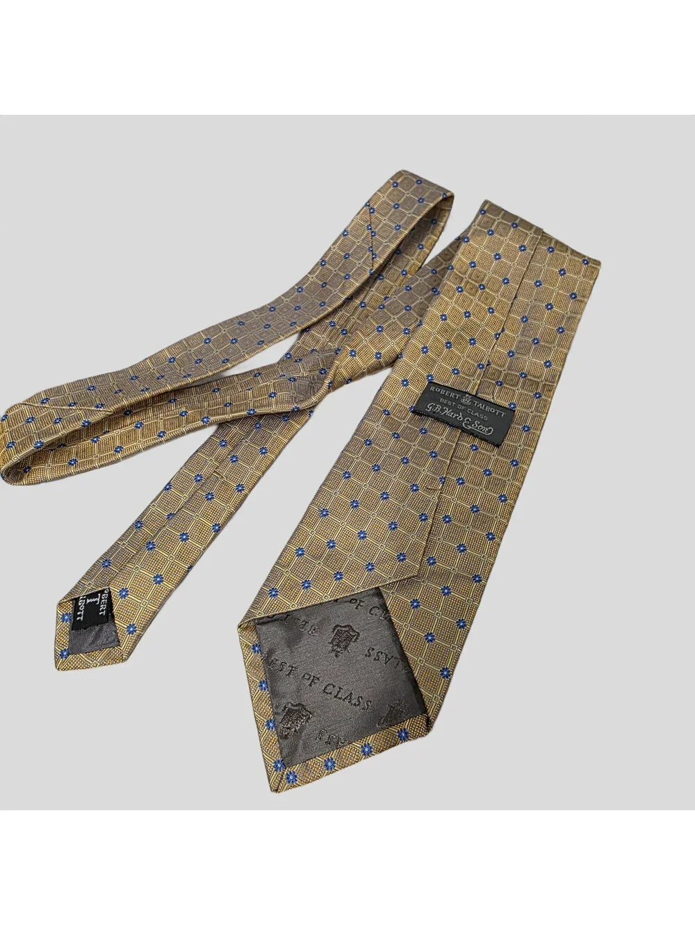 Robert Talbott Best Of Class yellow Gold  Jacquard Geometric Tie 3.3/4 x58